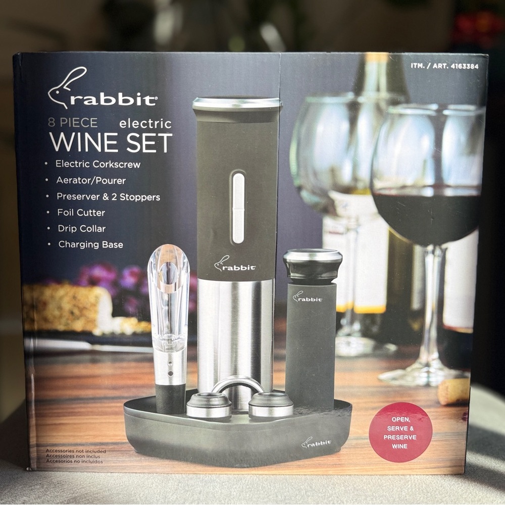 Electric Wine Set - Rabbit - Black (8 Pieces) - Picture 2 of 13